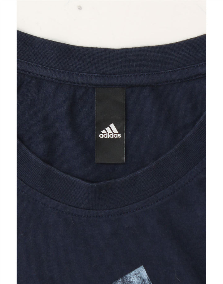 ADIDAS Mens Graphic T-Shirt Top 2XL Navy Blue