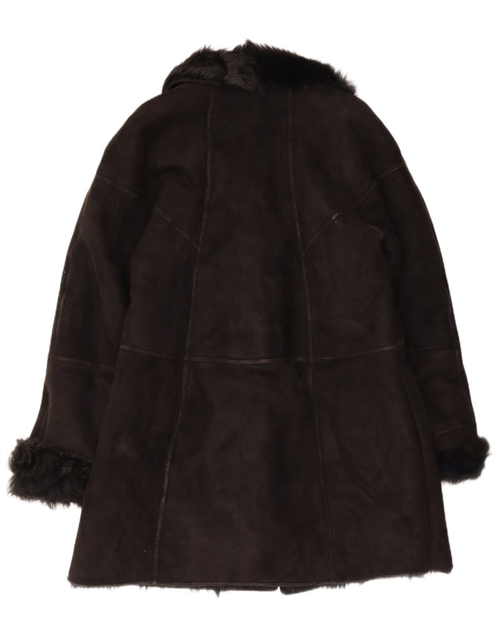 Muflone Dame Shearling Coat IT 48 XL sort læder
