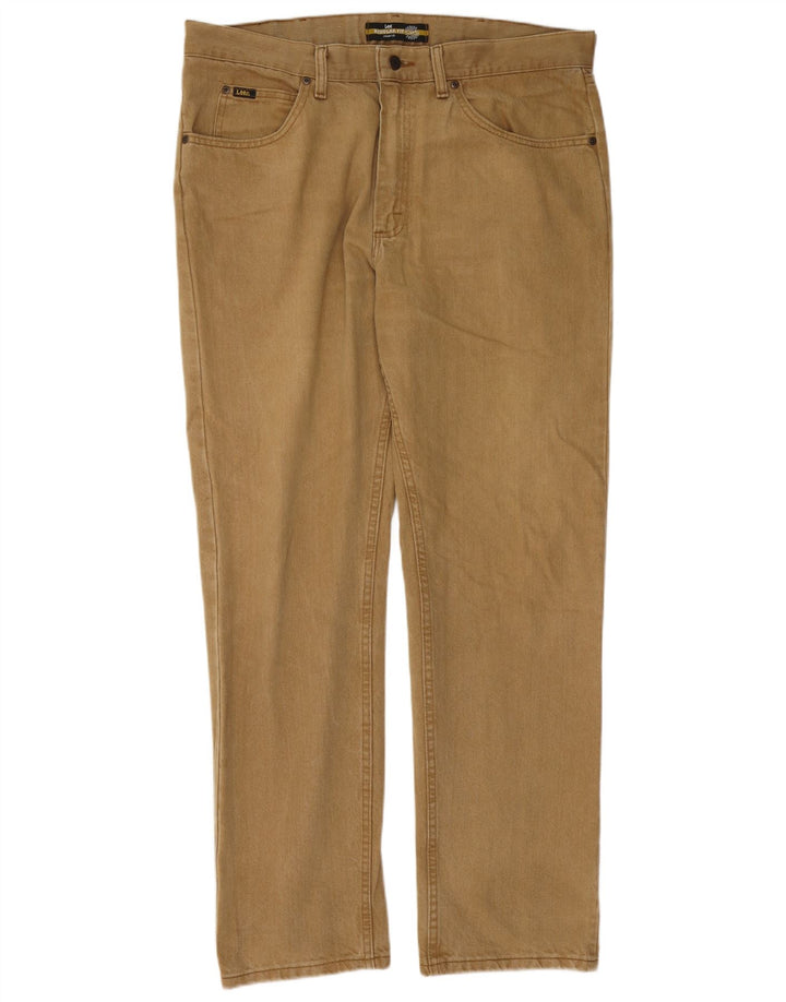 Lee Herre Regular Fit Straight Jeans W38 L32 Brun Bomuld