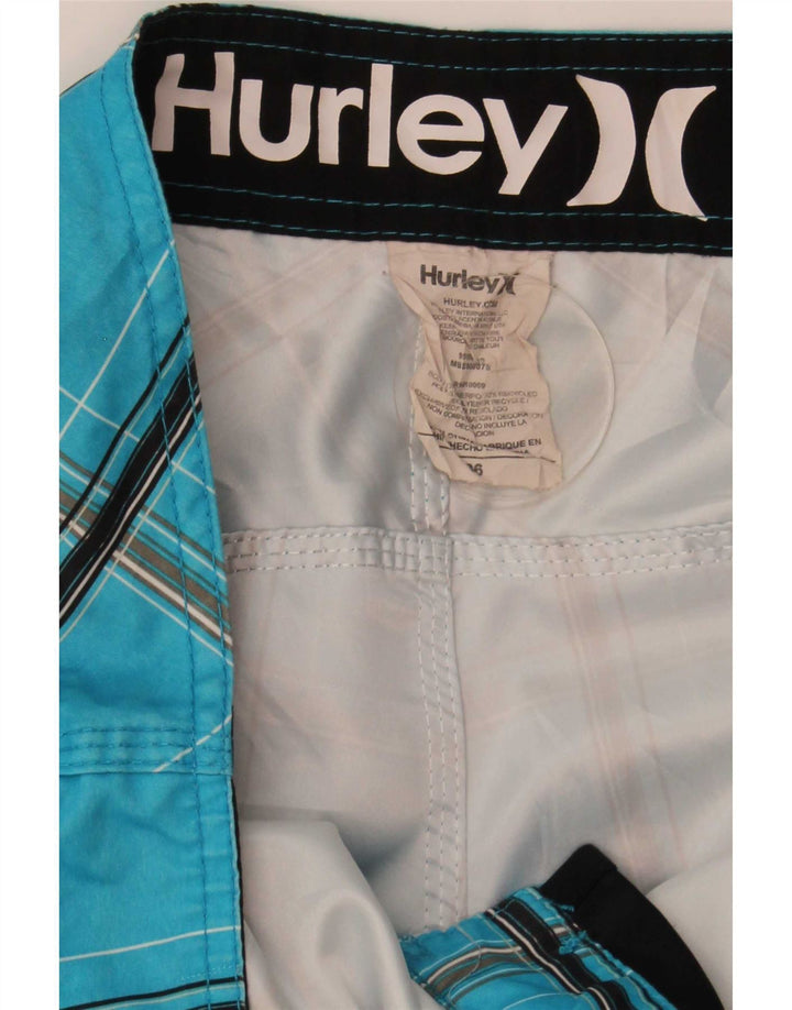 Hurley Badeshorts til mænd store blå ternet polyester