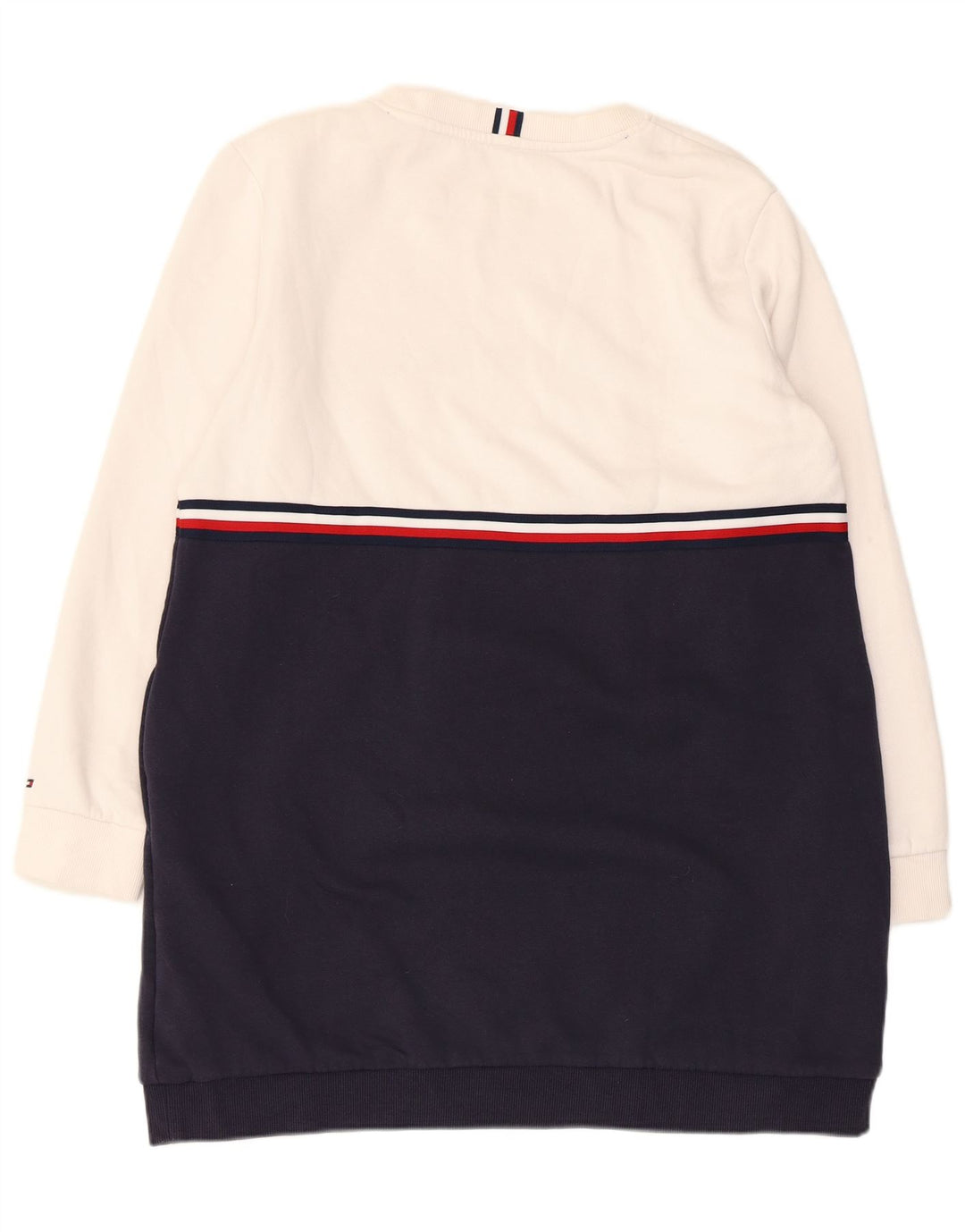 TOMMY HILFIGER Grafisk jumperkjole til kvinder UK 16 Stor hvid farveblok