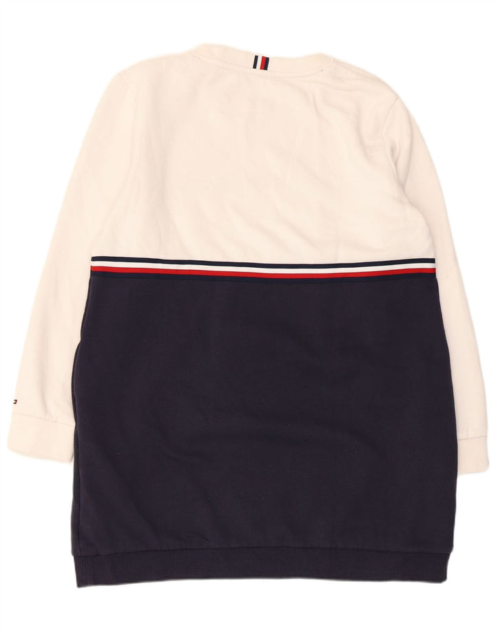 TOMMY HILFIGER Grafisk jumperkjole til kvinder UK 16 Stor hvid farveblok