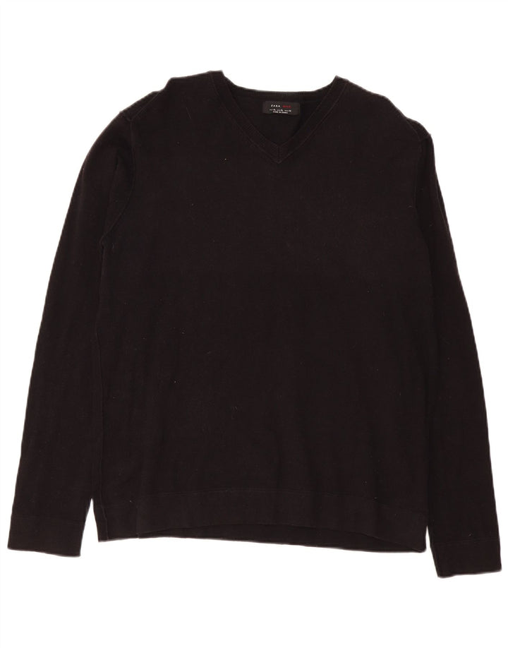 Zara Herre V-hals sweater XL Sort