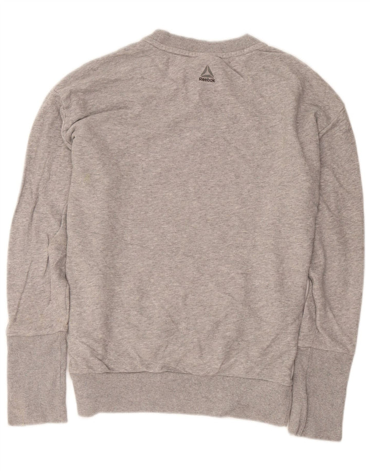 Reebok Dame Oversized Sweatshirt Jumper UK 8/10 Small Grey Bomuld