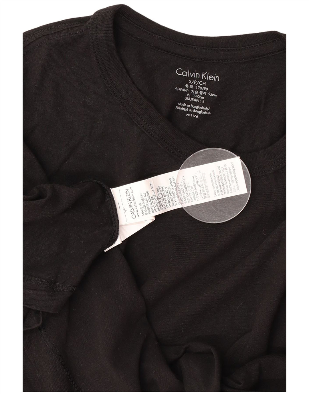 Calvin Klein Herre T-Shirt Top Lille Sort Bomuld