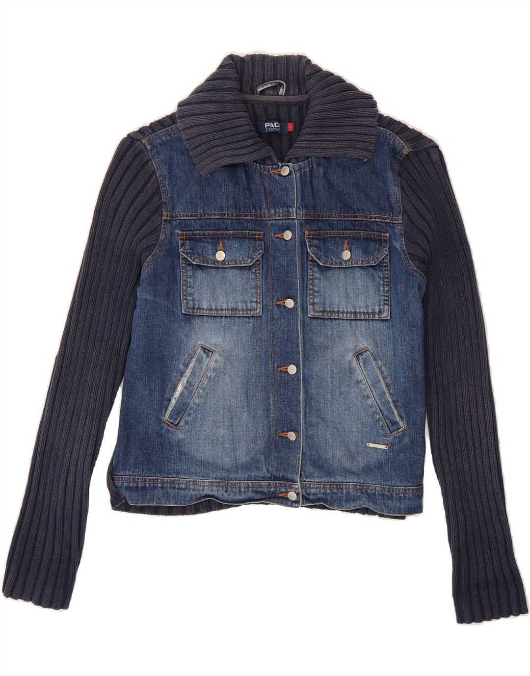 PACO Womens Denim Jacket UK 16 Large Navy Blue Cotton Vintage Paco and Second-Hand Paco from Messina Hembry 