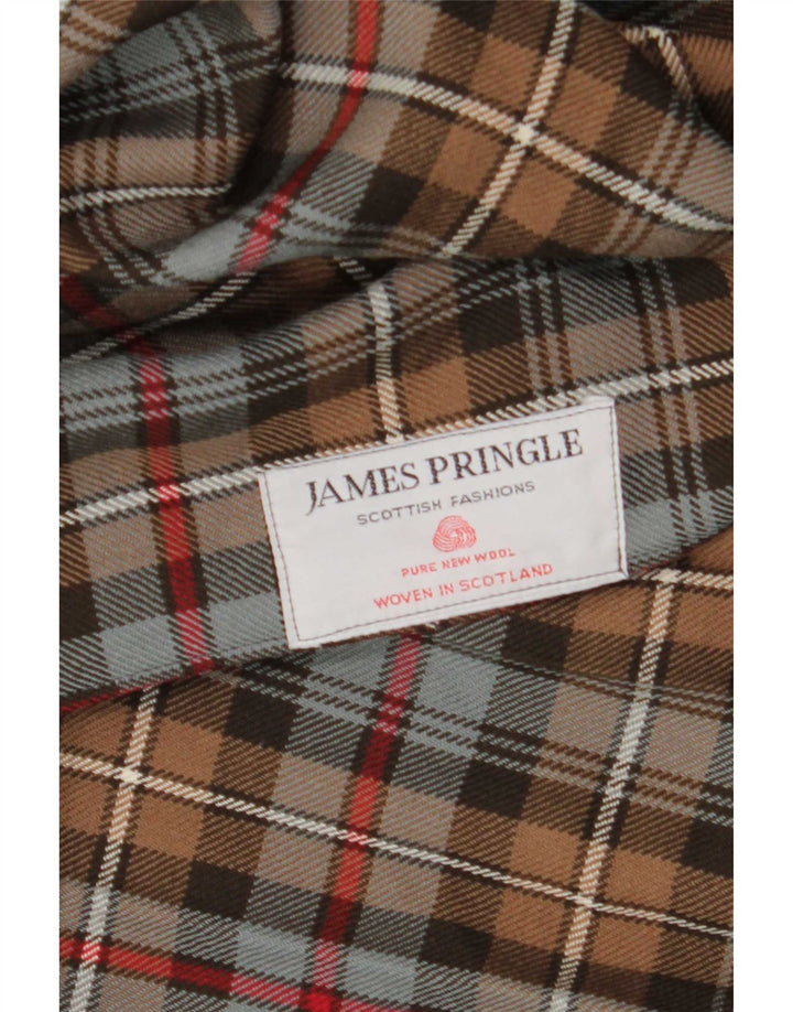 James Pringle Kvinder Kilted Wrap Nederdel W30 Medium Brun Ternet Ny Uld