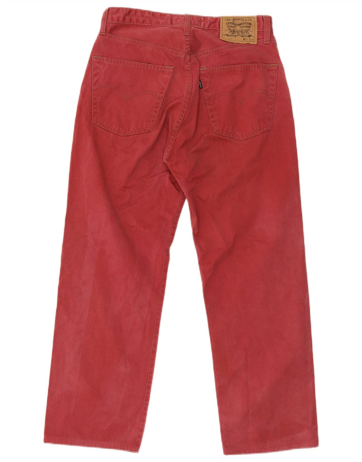 Levi's Herre 401 lige jeans W31 L26 rød bomuld