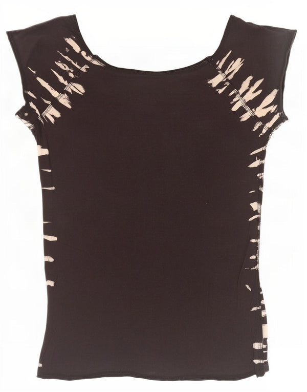 Hard Rock Cafe Kvinder New York Grafisk T-Shirt Top UK 6 XS Sort Bomuld