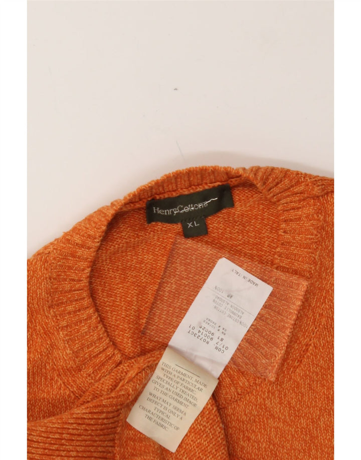 HENRY COTTONS Mens Vest Tank Top XL Orange Cotton Vintage Henry Cottons and Second-Hand Henry Cottons from Messina Hembry 