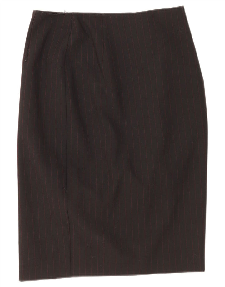 Roccobarocco Womens Pencil Skirt IT 42 Medium W26 Black Pinstripe