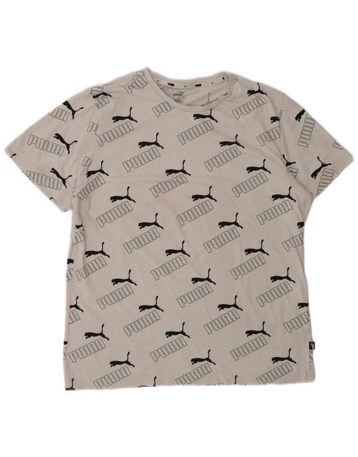 Puma Herre Grafisk T-Shirt Top Stor Hvid