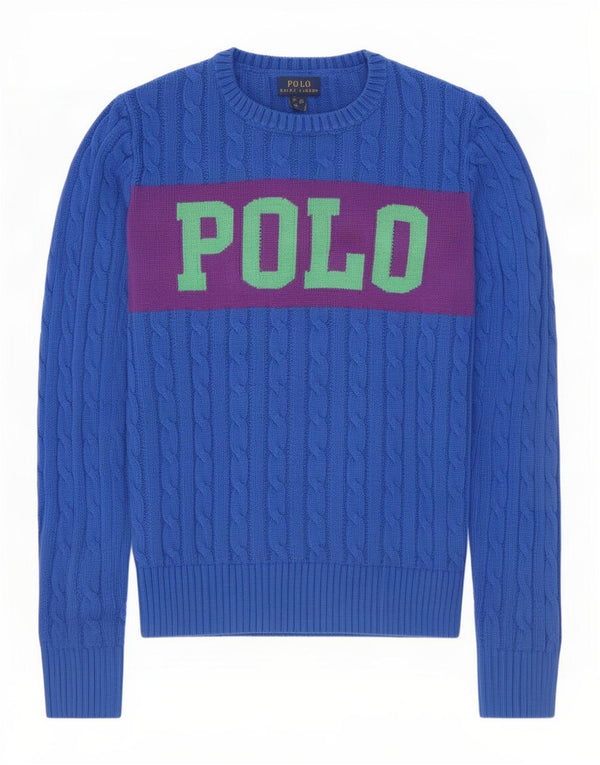 Polo Ralph Lauren Boys Boat Neck Jumper Sweater 15-16 år XL Blå