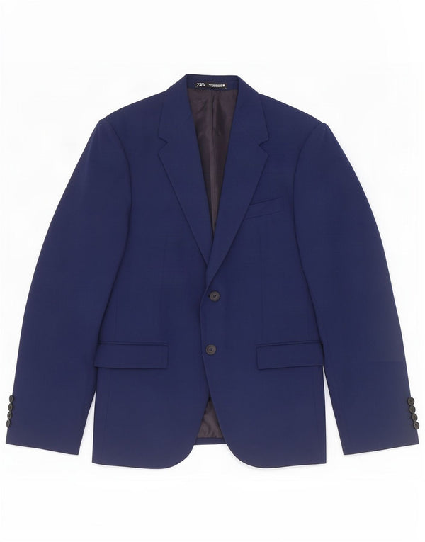Zara Herre 2-knaps blazerjakke EU 48 Medium Navy Blue