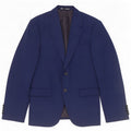 Zara Herre 2-knaps blazerjakke EU 48 Medium Navy Blue