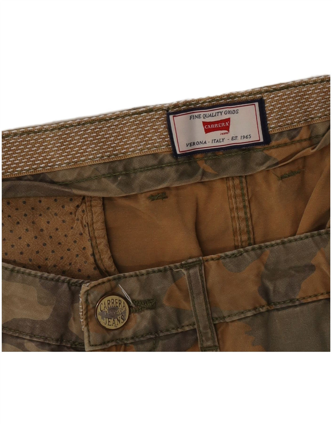 Carrera Herre Cargo Shorts W38 XL Khaki Camouflage