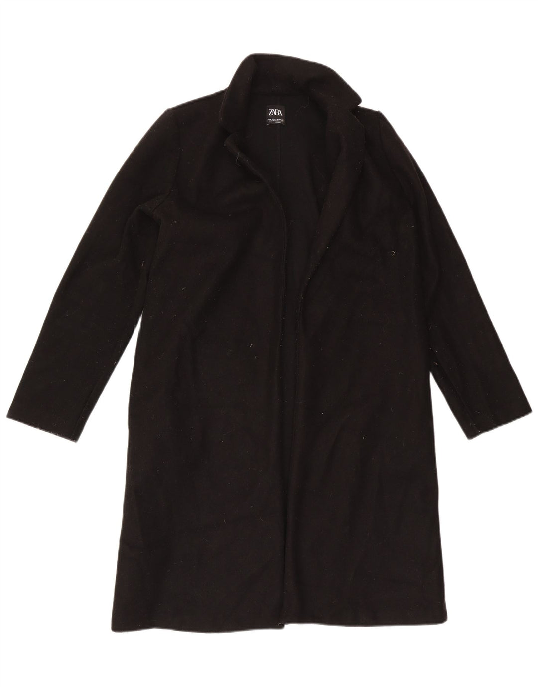 Zara Womens Open Overcoat UK 14 Medium Black