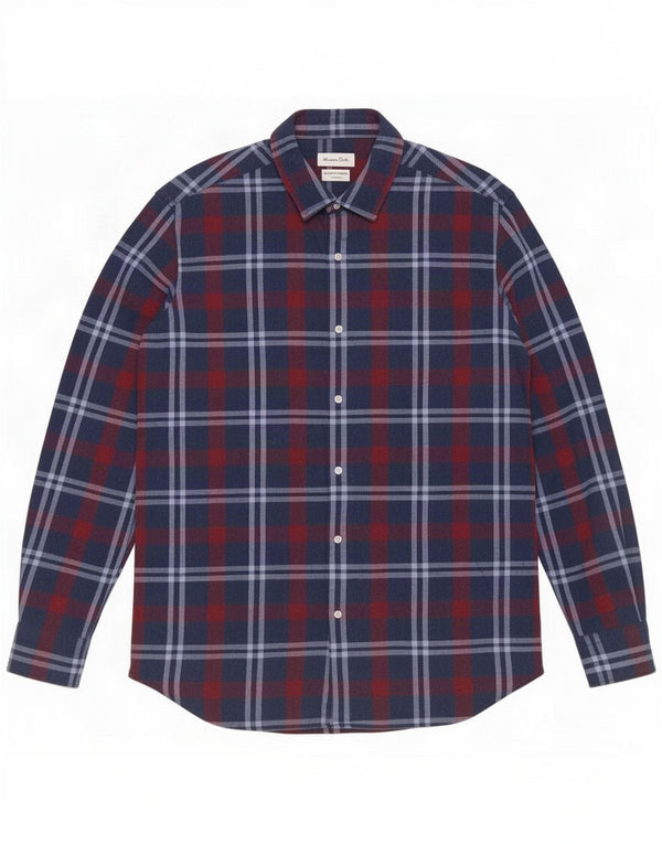Massimo Dutti Herreskjorte Large Navy Blue Check