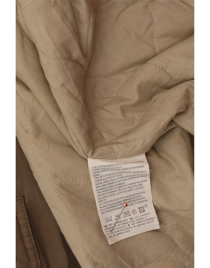 Levi's Herre Hooded Parka Jacket UK 40 Stor Beige Bomuld