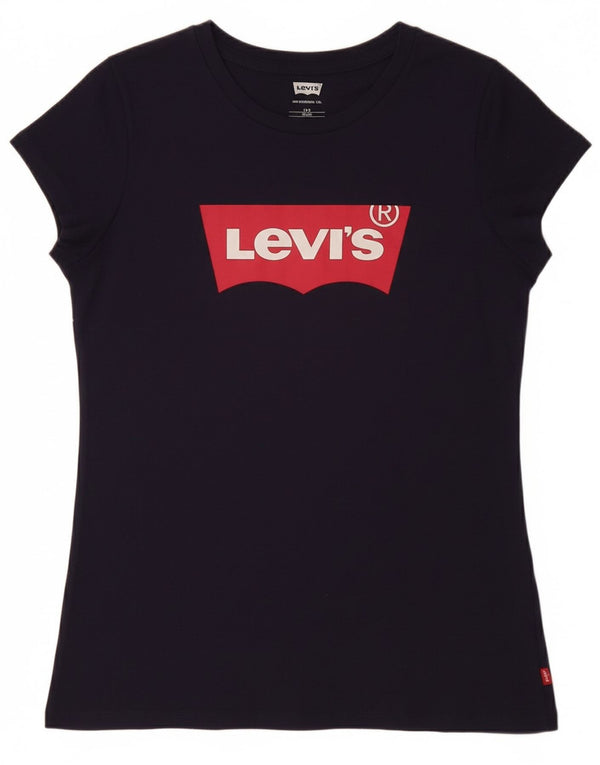 LEVI'S piger grafisk t-shirt top 15-16 år marineblå bomuld