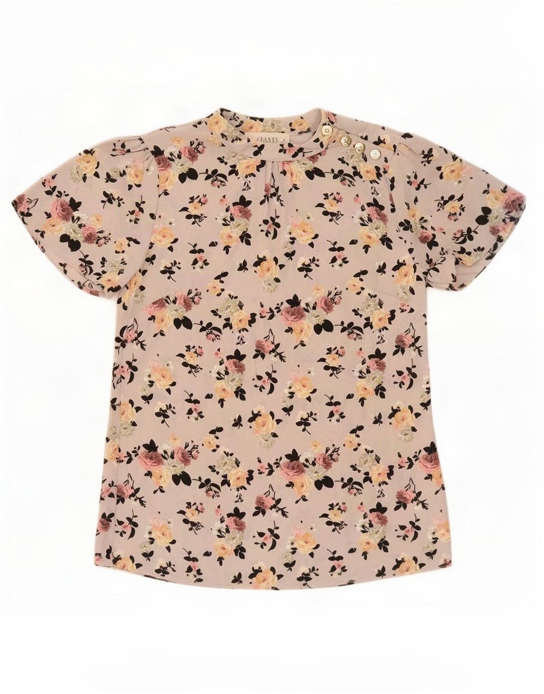 Oasis Damebluse Top UK 8 Small Grey Floral Polyester