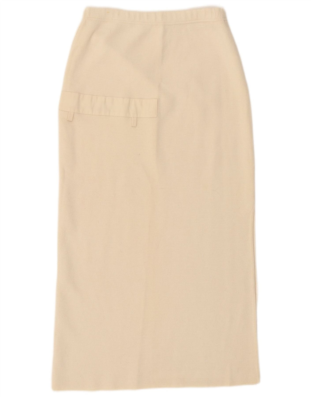 Vintage damestrikket midi-nederdel W32 Large Off White