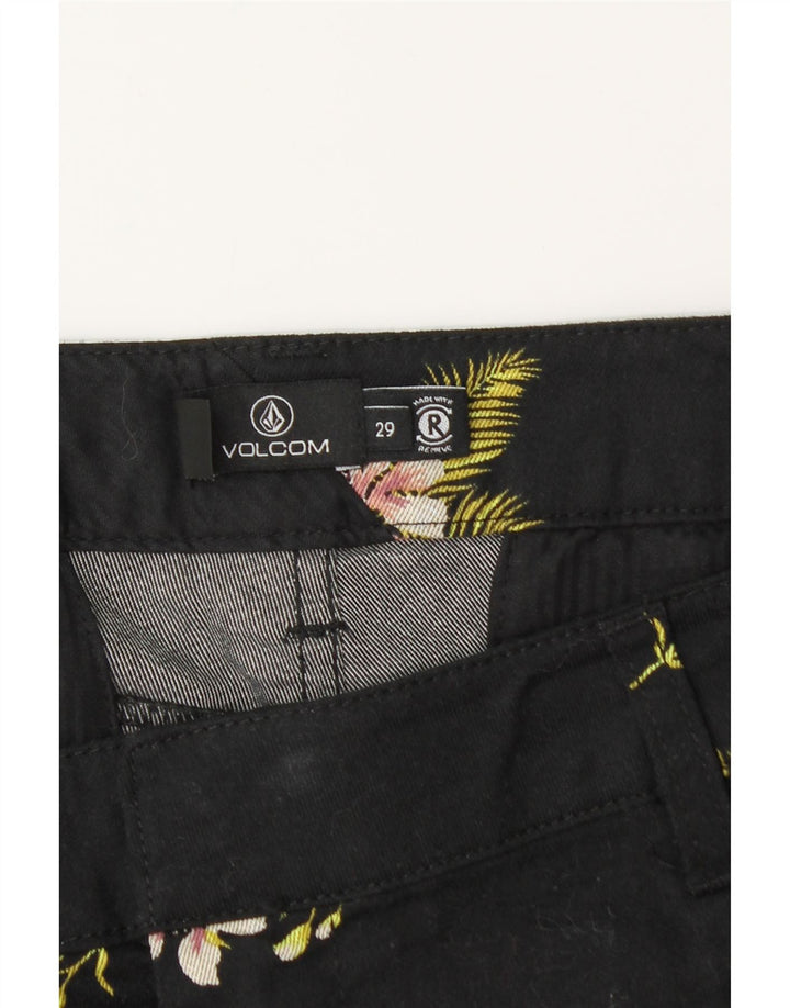 VOLCOM chinoshorts til kvinder W29 Medium sort blomstret bomuld