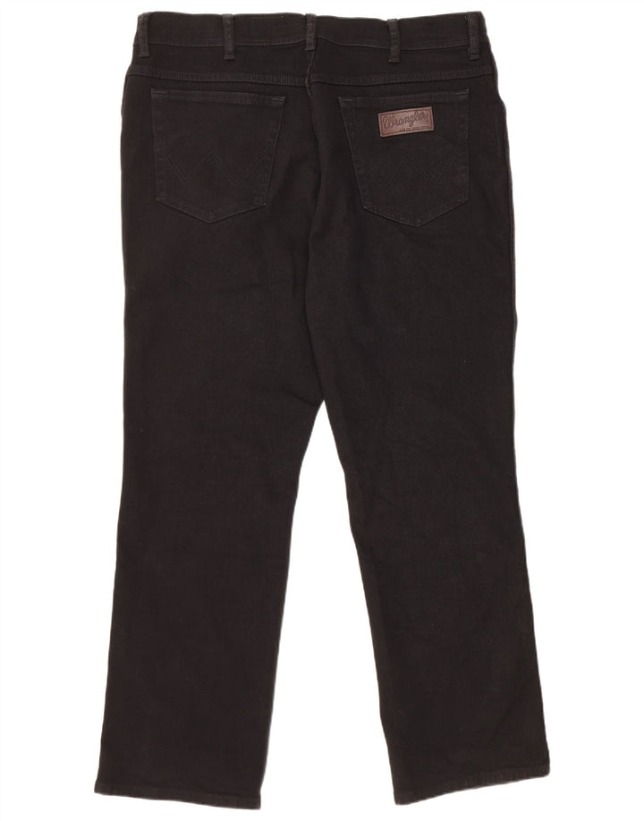 Wrangler Herre Texas Stretch Straight Jeans W38 L30 Sort Bomuld