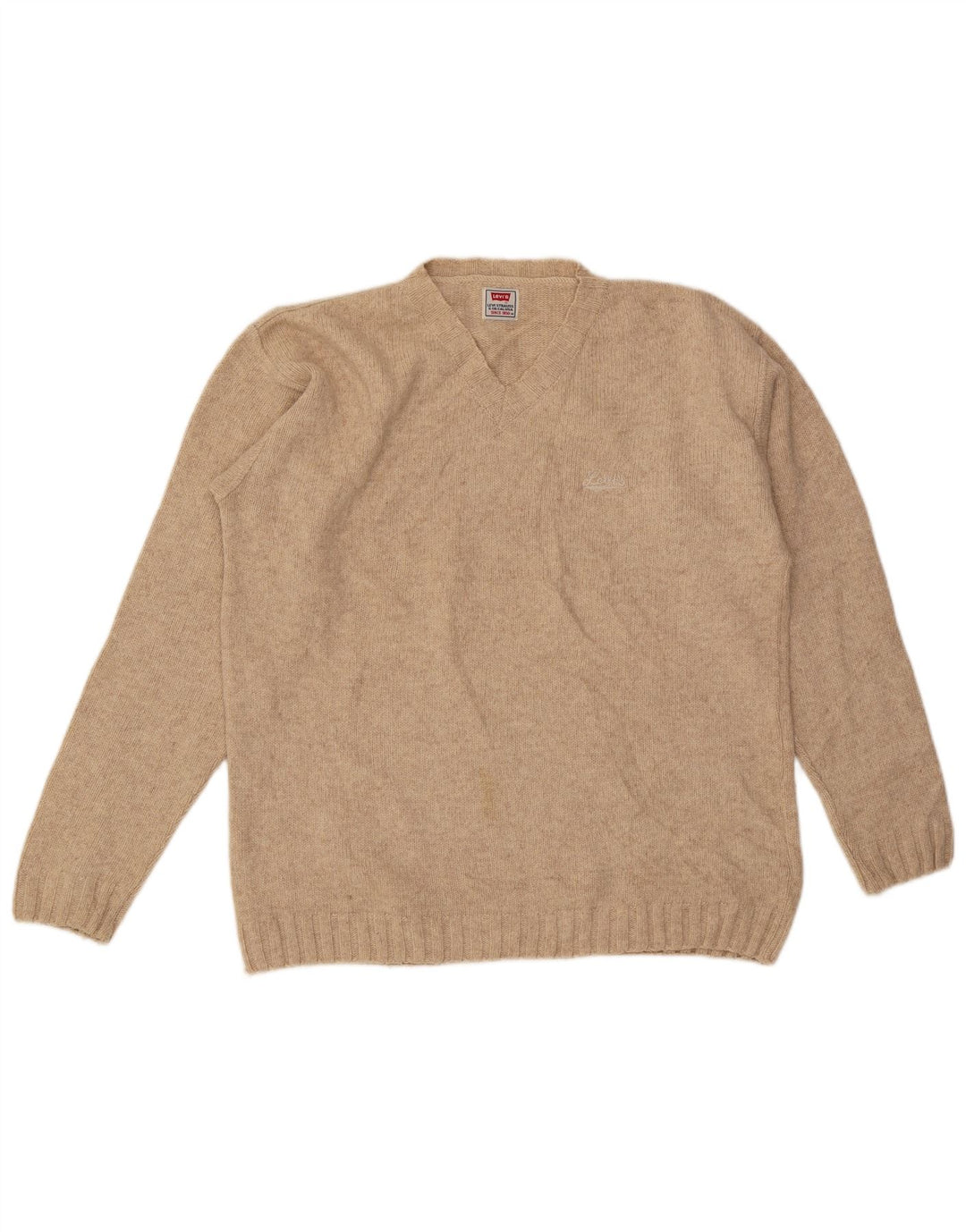 Levi's Herre V-hals sweater Medium Beige Uld
