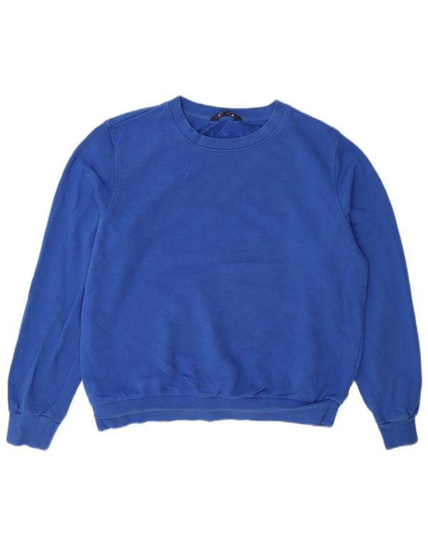 Marks & Spencer Dame Sweatshirt Jumper UK 12 Medium Blue Bomuld