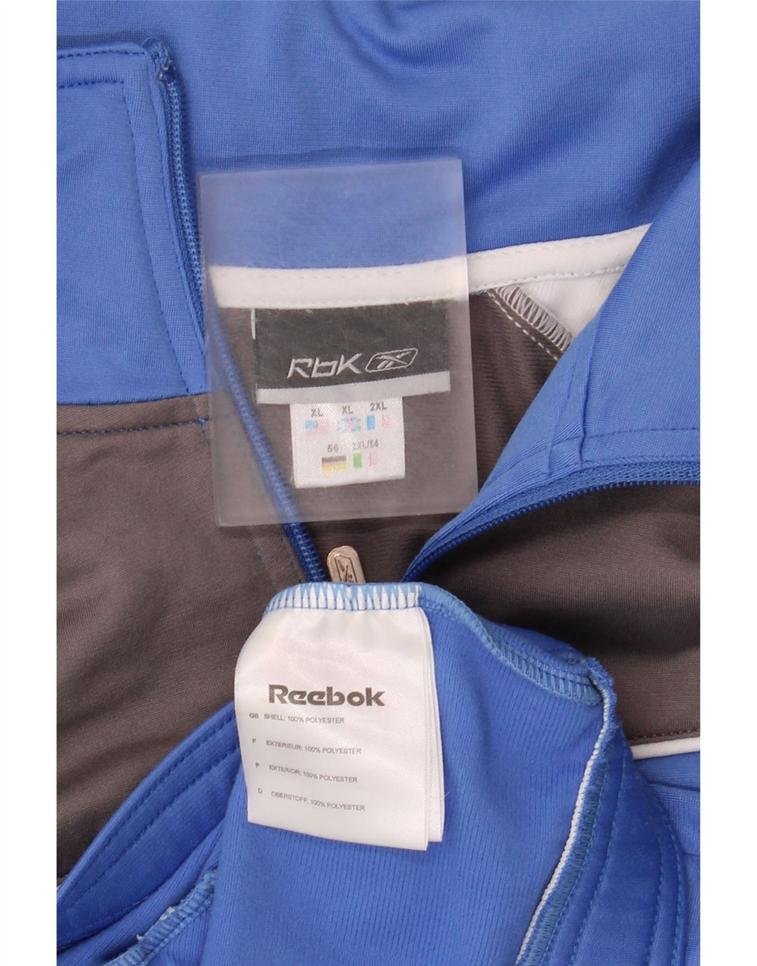 Reebok Herre Regular Fit træningsdragt Topjakke XL Blå Colourblock Polyester