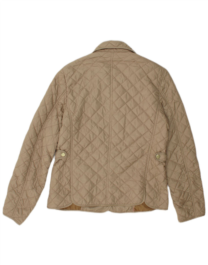 Zara Quiltet jakke til kvinder UK 12 Medium Beige Polyester