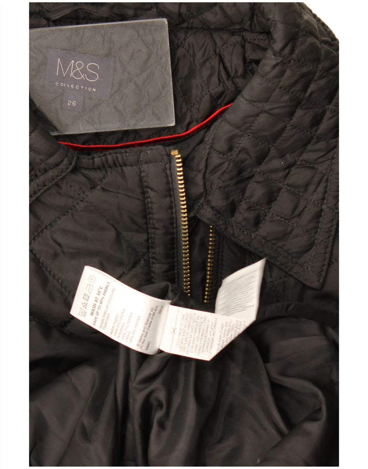 Marks & Spencer Quiltet jakke til kvinder UK 26 XL Sort Polyester
