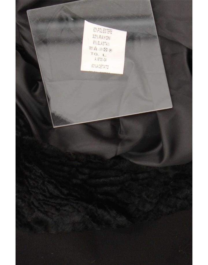 Vintage Womens Poncho Coat UK 16 Large Black Polyester