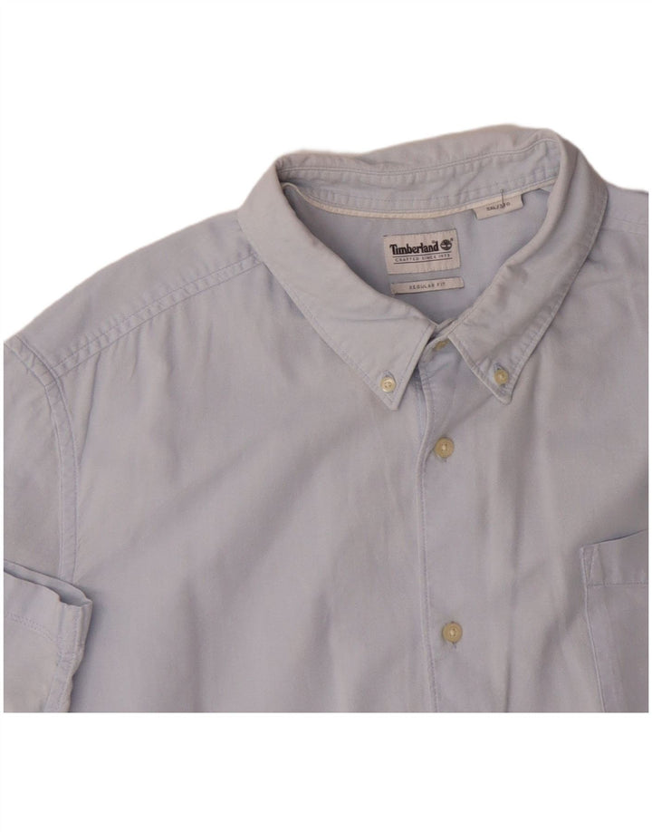 TIMBERLAND Herre Regular Fit kortærmet skjorte 3XL blå bomuld