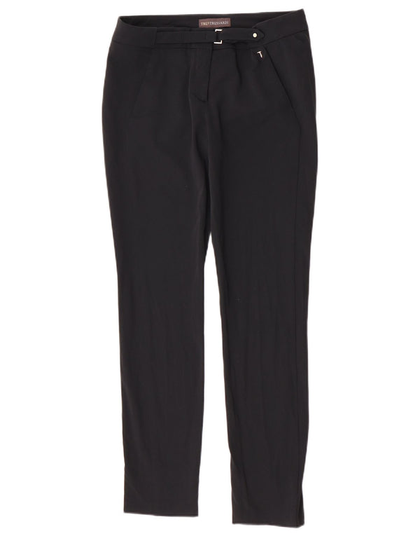 Trussardi Dame Slim Fit Casual Bukser IT 40 Small W28 L28 Sort
