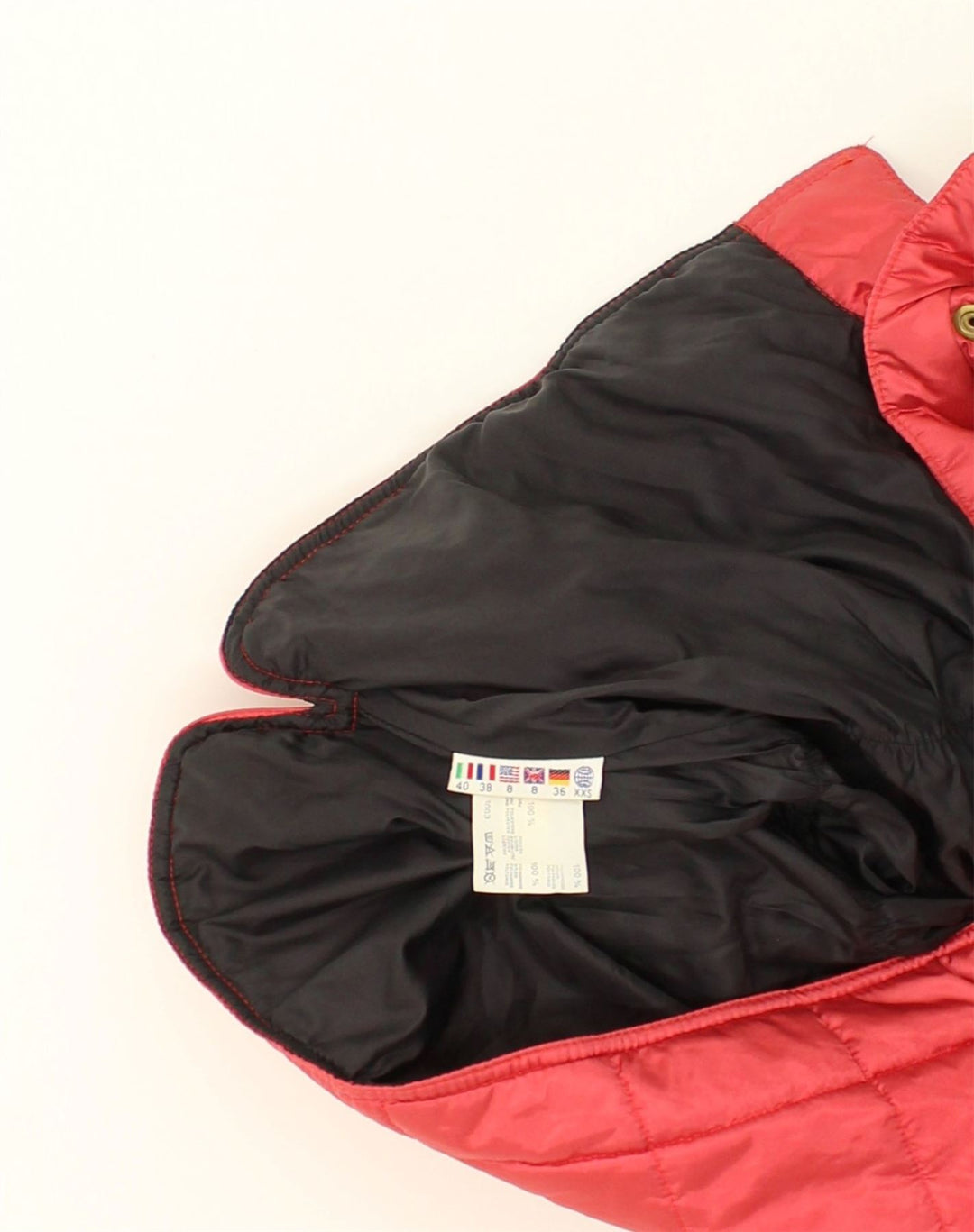 OUTRAGE Womens Hooded Padded Jacket UK 8 Small  Red Polyester | Vintage Outrage | Thrift | Second-Hand Outrage | Used Clothing | Messina Hembry 