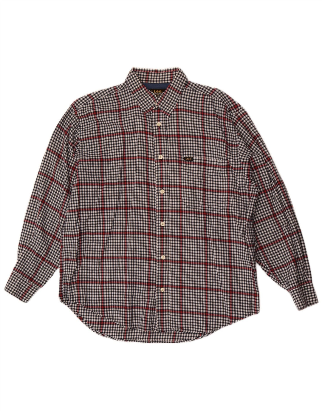 Lee Herreskjorte Stor Grå Gingham Bomuld