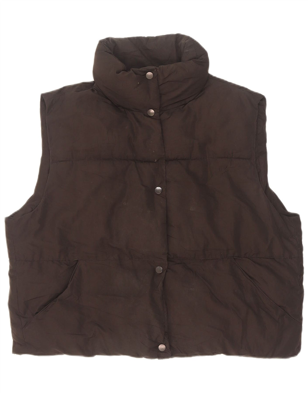 Zara Womens Oversized Polstret Gilet UK 14 Medium Black Polyester