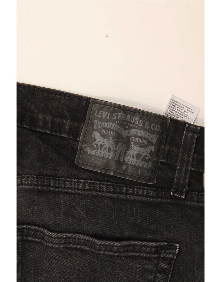 Levi's Herre 512 Slim Tapered Jeans W32 L32 Sort Bomuld