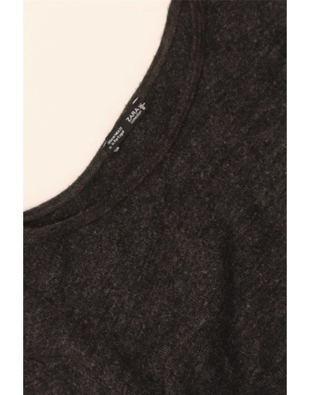 Zara Womens Crop Top Langærmet UK 12 Mellemgrå