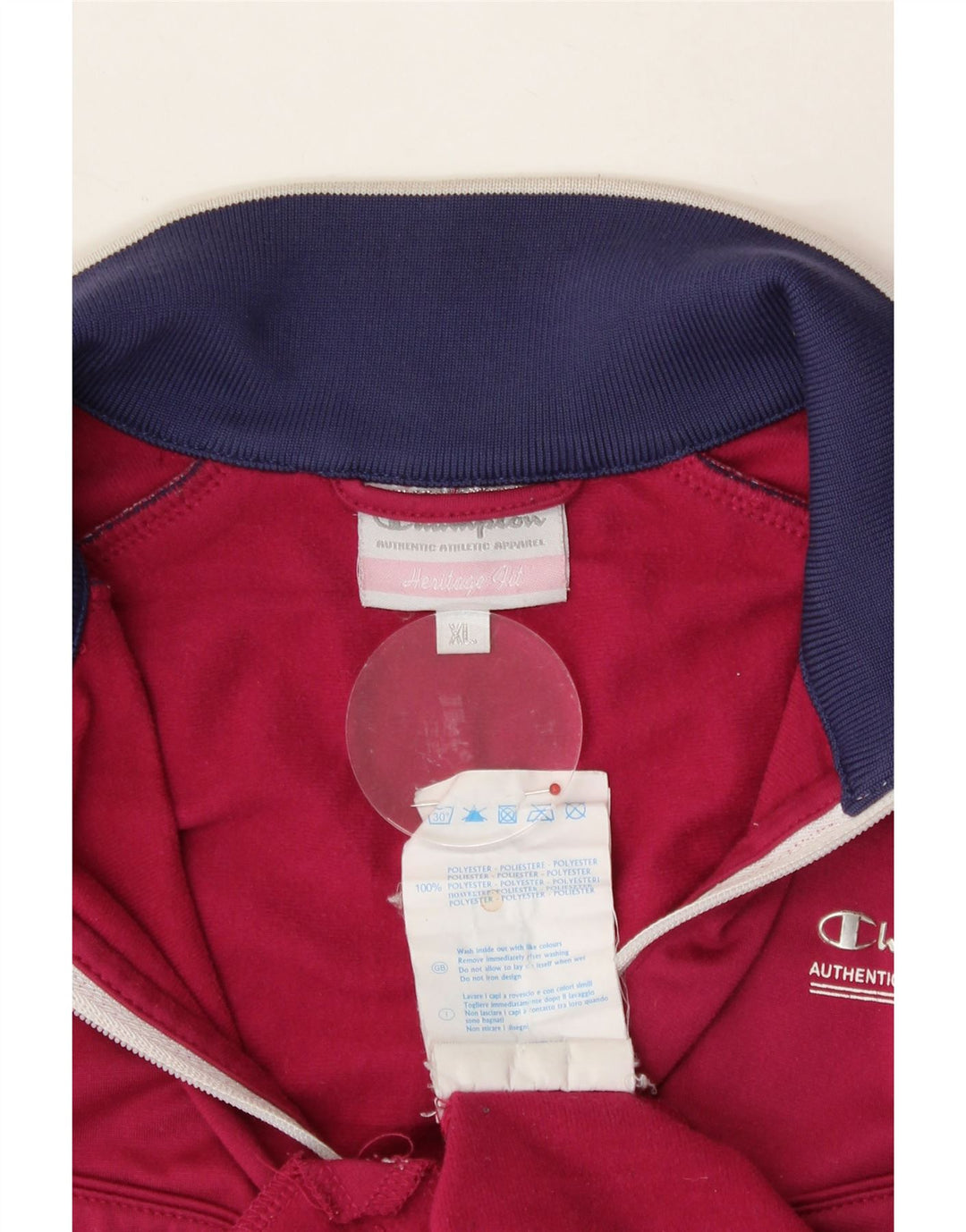 CHAMPION Womens Heritage Fit Tracksuit Top Jacket UK 18 XL Pink Polyester Vintage Champion and Second-Hand Champion from Messina Hembry 