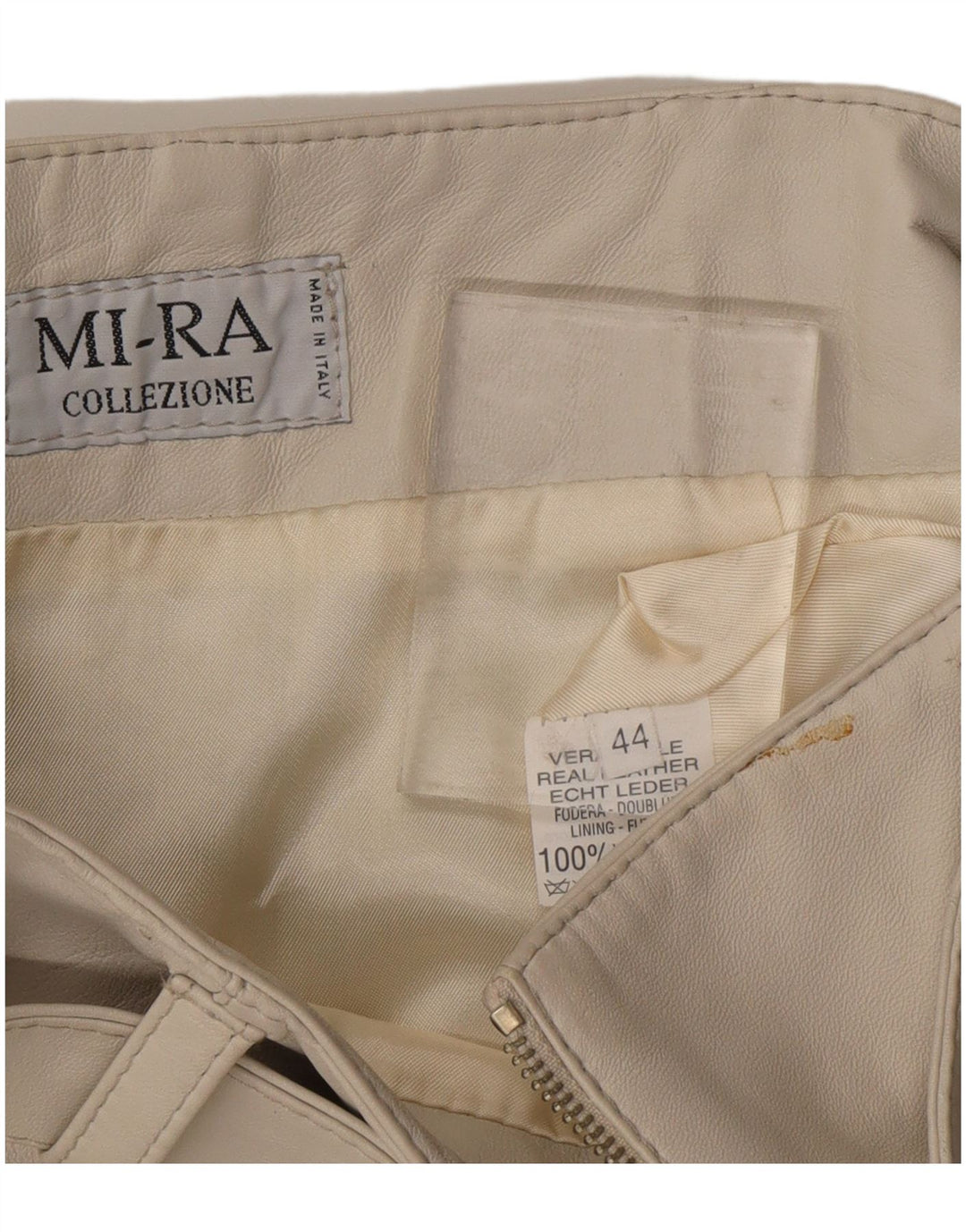 VINTAGE Lædernederdel til kvinder IT 44 Medium W28 Grå Læder