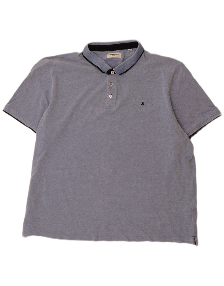 Jack & Jones herre poloshirt 3XL blå bomuld