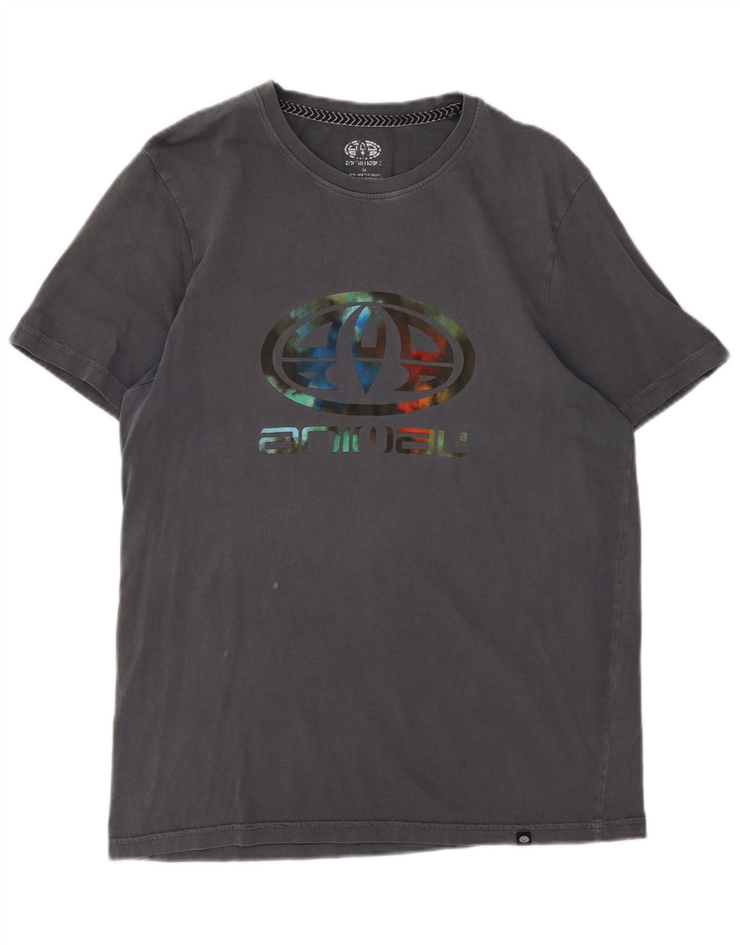 Animal Herre grafisk T-shirt top mellemgrå bomuld