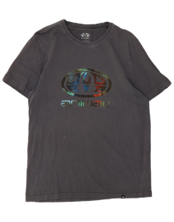 Animal Herre grafisk T-shirt top mellemgrå bomuld
