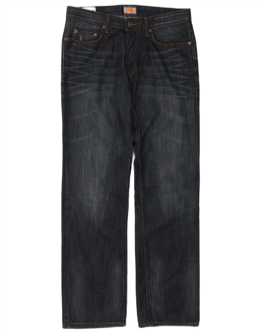 Hugo Boss Straight Jeans til mænd W33 L32 blå bomuld