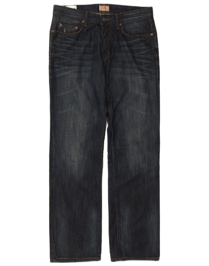 Hugo Boss Straight Jeans til mænd W33 L32 blå bomuld