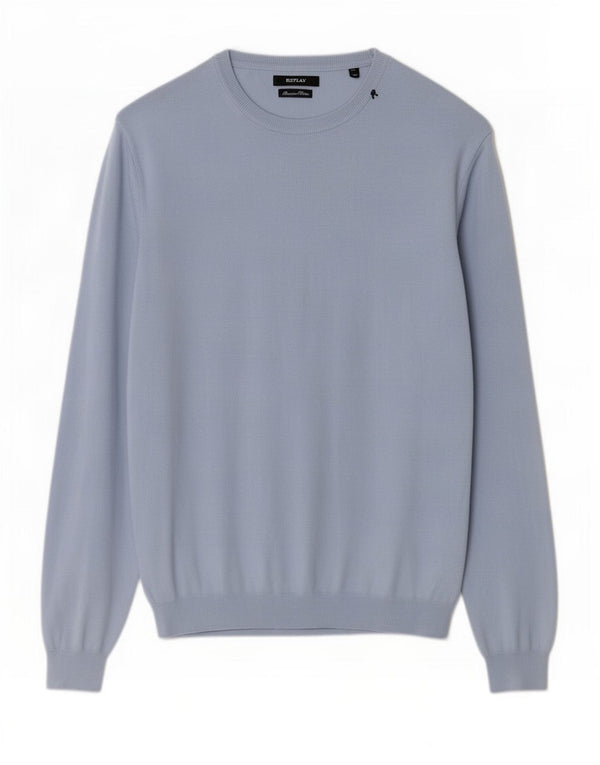 Replay Herre Boat Neck Jumper Sweater XL Blå Bomuld