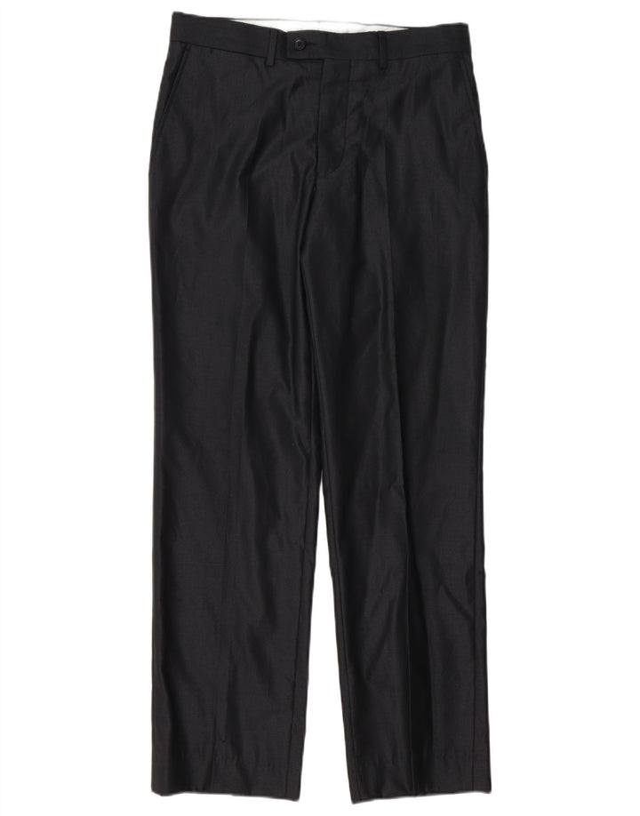Zara Straight Suit Bukser til mænd EU 38 Small W30 L30 Sort Polyester